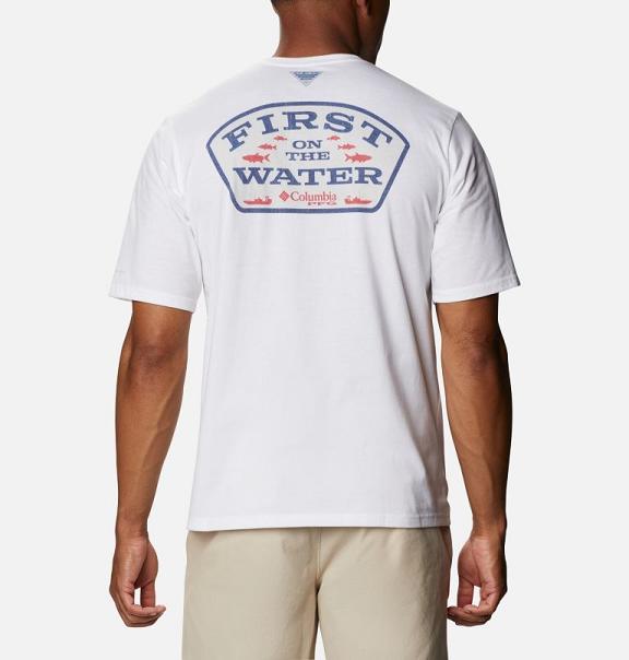 Columbia PFG T-Shirt White For Men's NZ73698 New Zealand